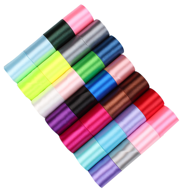 Dingxin Ribbons Wholesale: 4cm rolled edge polyester colored satin ribbons, DIY accessories, flowers, gifts, cake packaging ribbons Item Picture