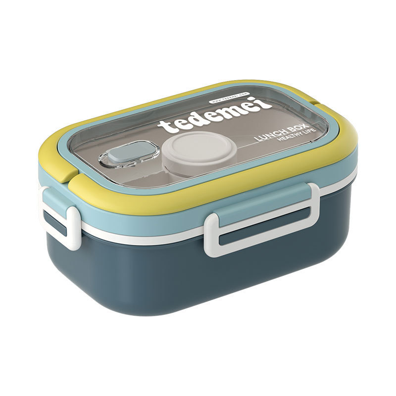 Double-layer lunchbox with compartments, no cross-contamination of flavors, microwave-safe plastic food box, lunchbox, bento box, salad box Item Picture