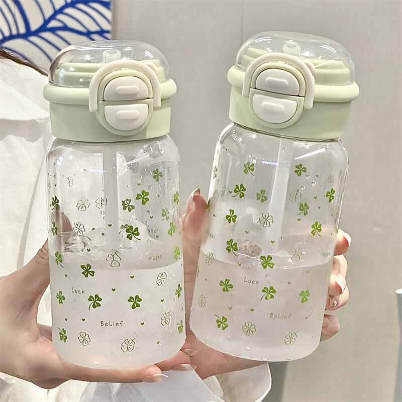 Simple water cup for girls with straw, high appearance level, summer student portable double drinking cup for girls 2026 new style cup