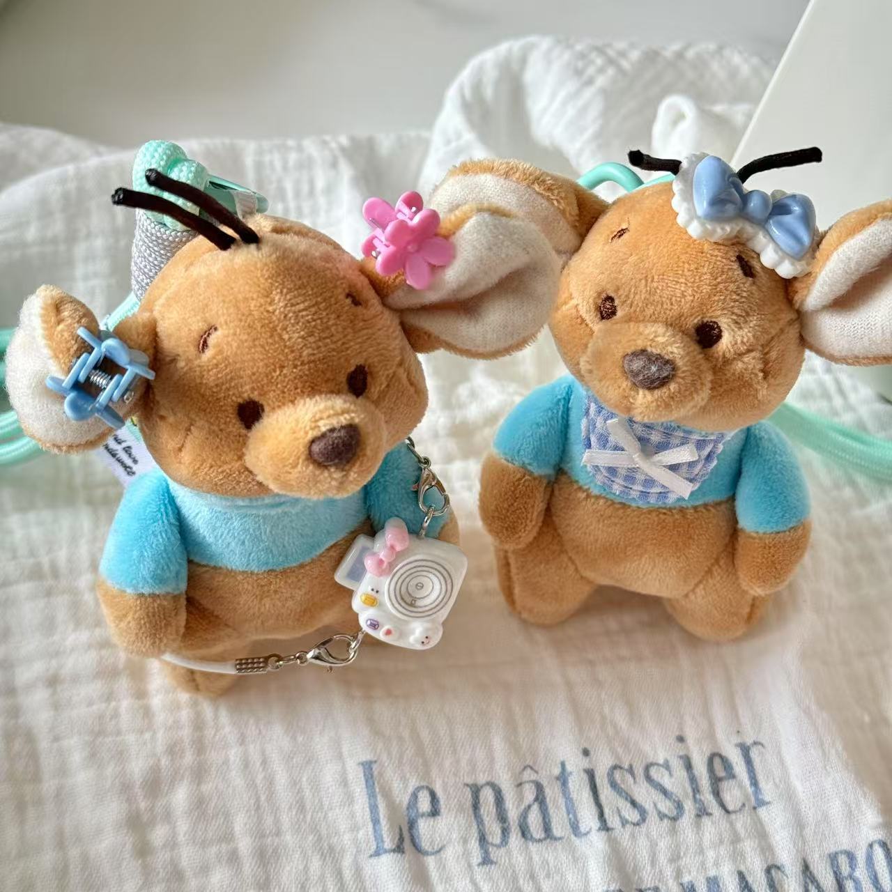 Garden Little Bean Little Kangaroo Pendant Keychain Plush Toy Gift Cartoon Cute same style Little Bean Doll Pendant details Picture