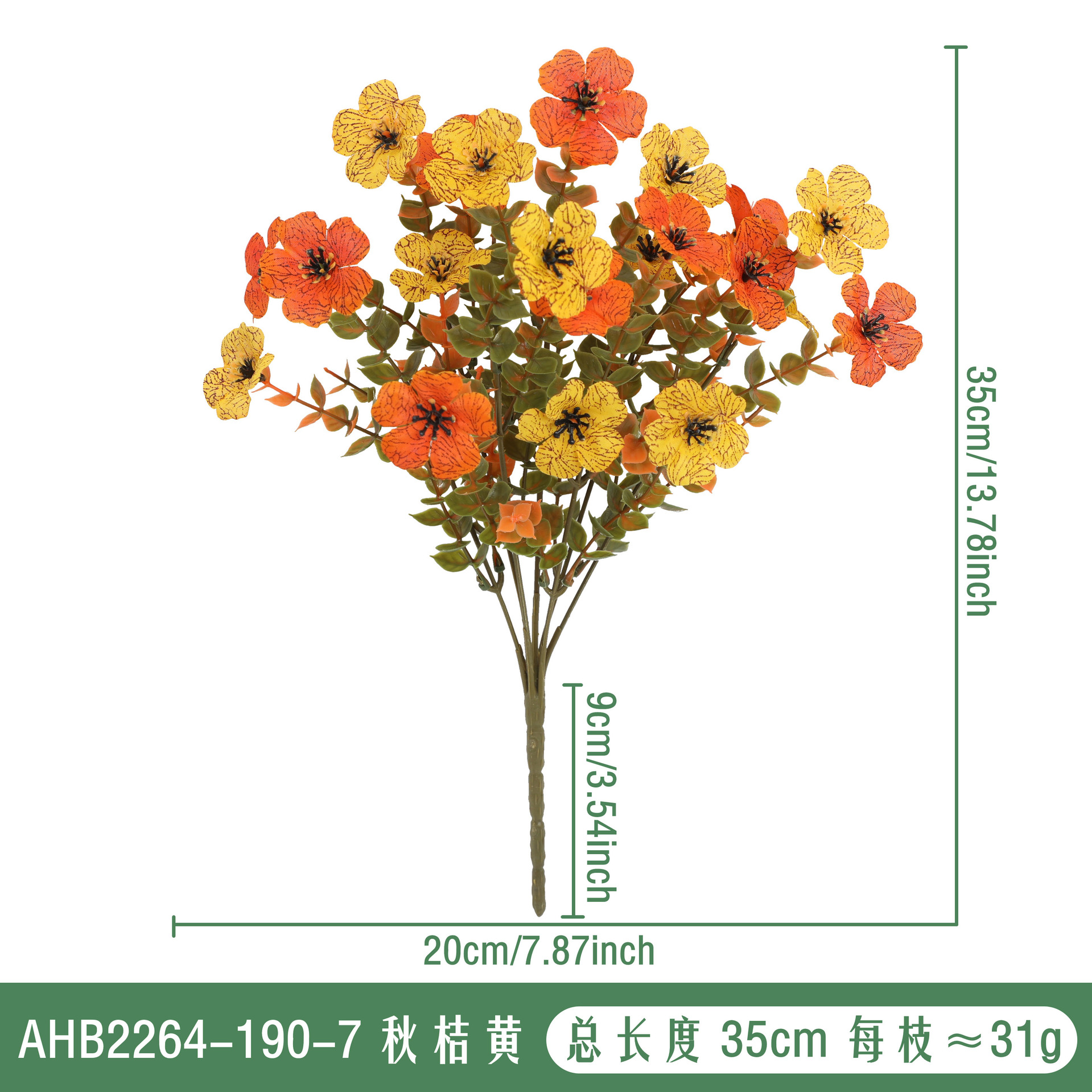 Wholesale of popular autumn artificial flowers such as eucalyptus, violet and morning glory for outdoor courtyard and garden decoration Specification image