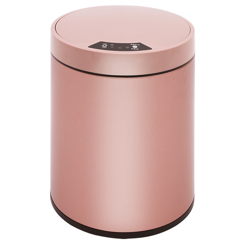 Stainless steel smart trash can with automatic sensing function for living room, office and home use. The kicking bucket can be used for gift storage with intelligent sensing details Picture