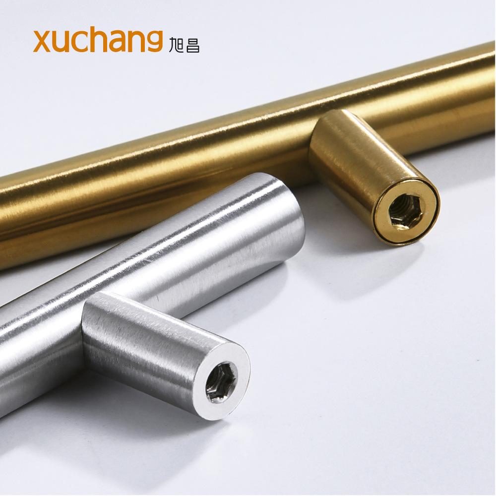 不锈钢ss201.304拉手空心实心T型铁把手柜门橱柜抽屉衣柜门把手细节图