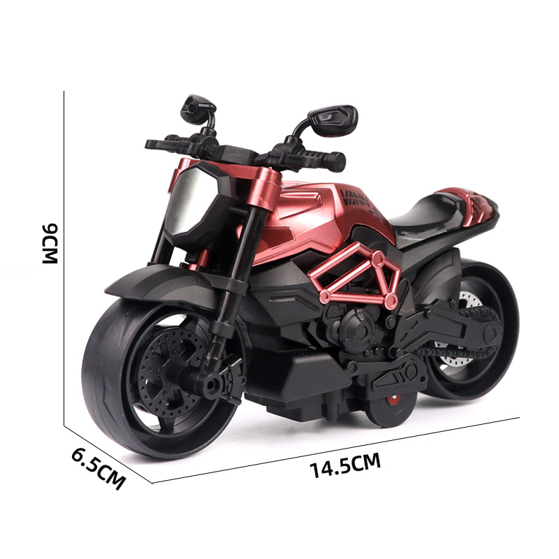 Cross-border children's inertial motorcycle toys, boy simulation motorcycle racing model ornaments, kindergarten gifts wholesale Item Picture