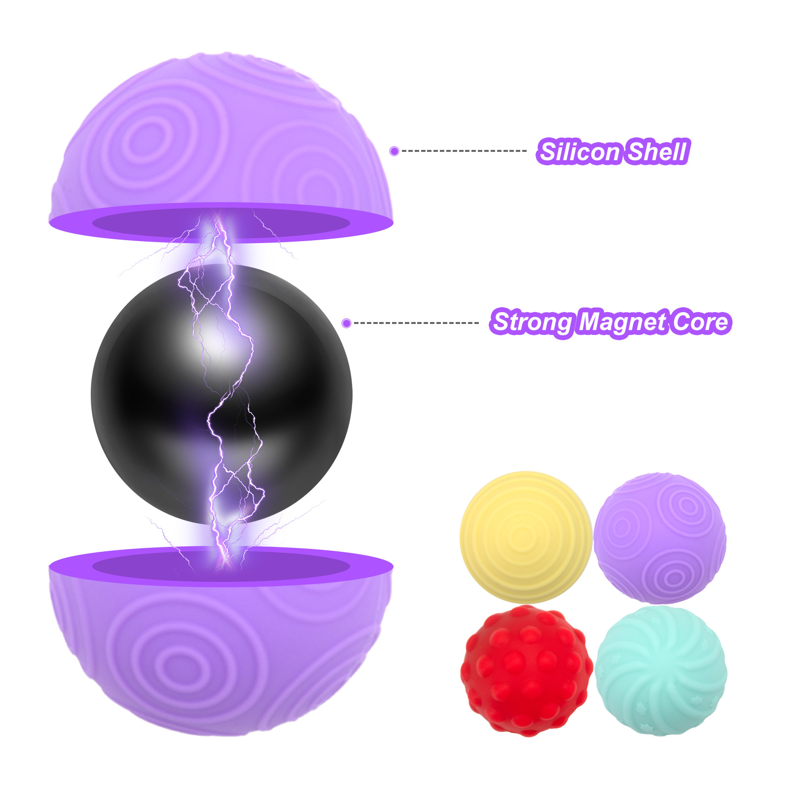 Cross-border bestseller Sensory Intelligence magnetic attraction ball, Silicone magnetic ball, silicone magnetic ball, decompression Fidget toy Application Scenario