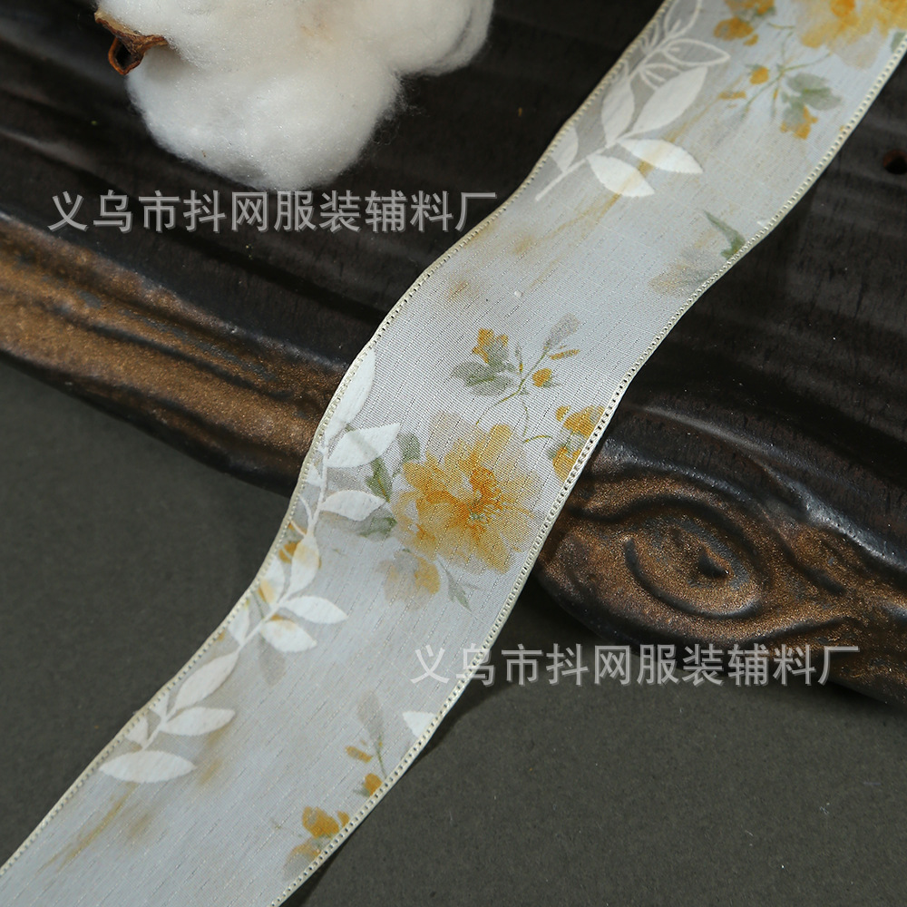 4cm single-sided small floral webbing, DIY bow, hair accessory, clothing, hat, accessory, and flower packaging tape Application Scenario