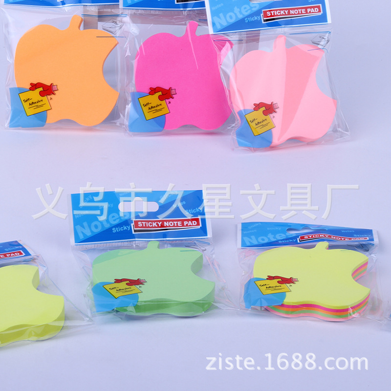 Cute cartoon-shaped fluorescent sticky notes, student office note-taking notes, night market stall payment small products in stock 100 Item Picture
