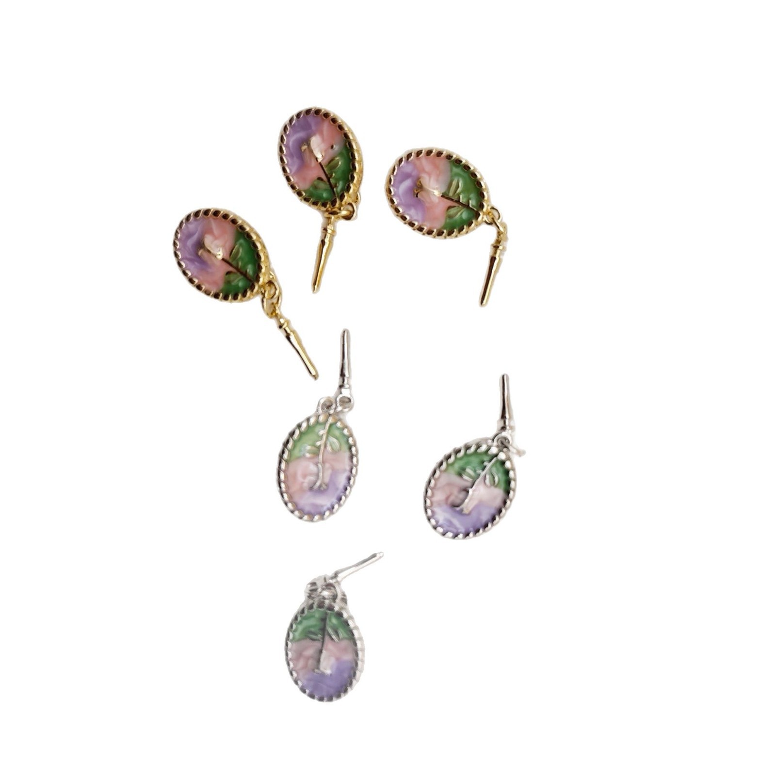 Pearl necklace, ingot buckle, oil drip painting, oil painting style, handcrafted finish, connection, press buckle, stick buckle, diy accessory Item Picture