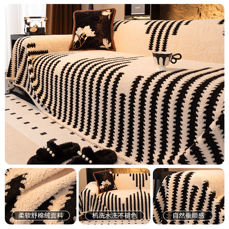 The new autumn and winter style of soft cotton velvet sofa cover is fully covered with a whole sofa cushion and a living room cover cloth dust-proof cover Application Scenario
