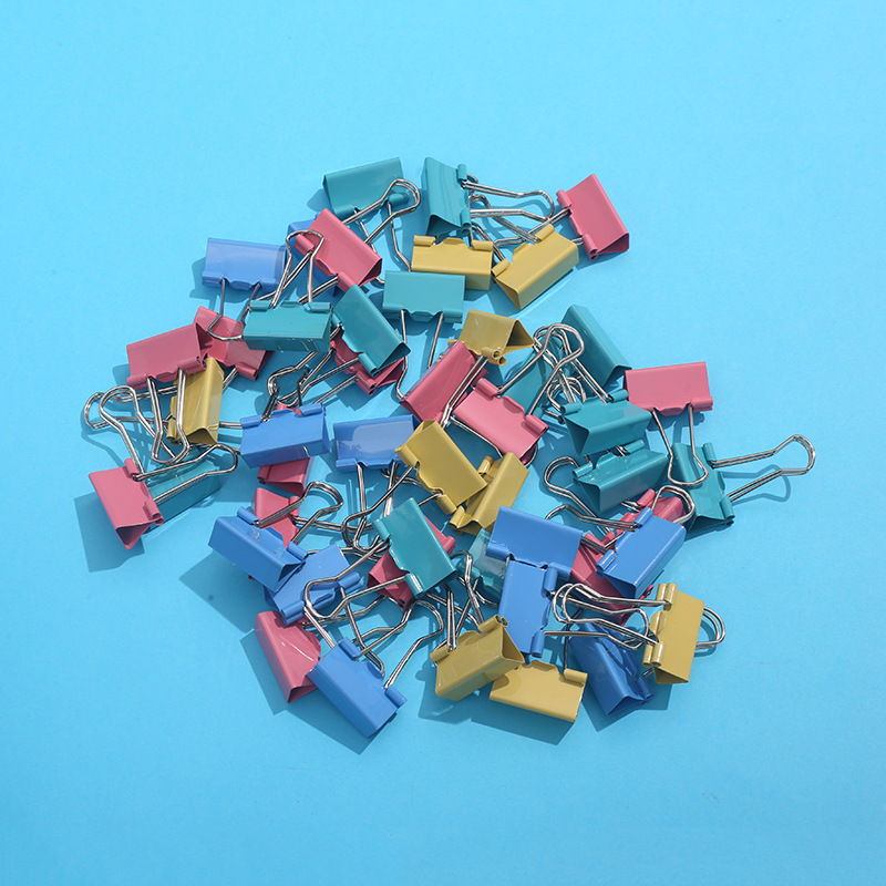 新款彩色长尾夹收纳燕尾夹办公文具资料收纳夹套装夹子厂家批发