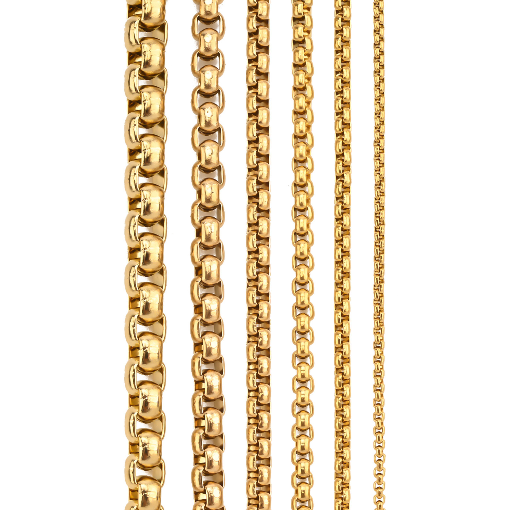 Trendy stainless steel square pearl chain, basic chain, simple and versatile chain wholesale, matching chain, titanium steel DIY chain hanging chain