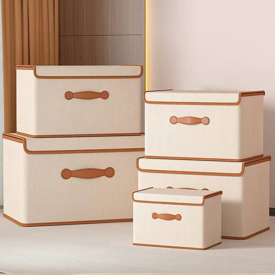 Large-capacity foldable clothing storage box, household dust-proof clothing and quilt organization and storage box with cover Application Scenario