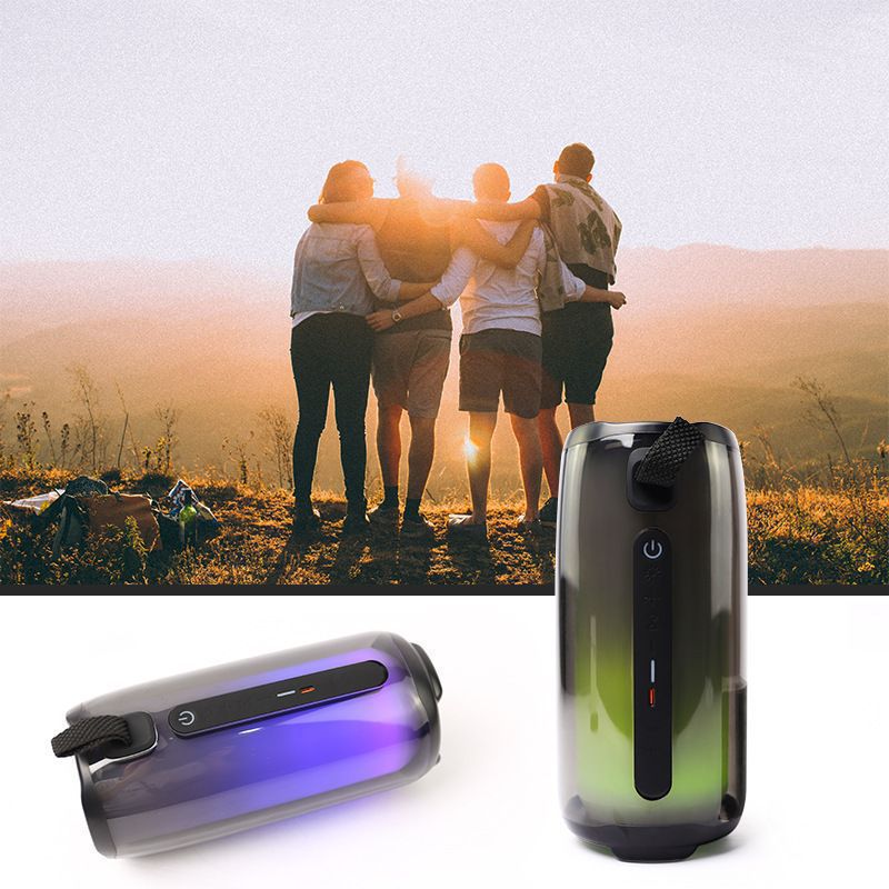 PULSE5 speaker, the fifth-generation portable Bluetooth speaker with a full-screen, colorful light and a heavy subwoofer, is a desktop decoration Specification image