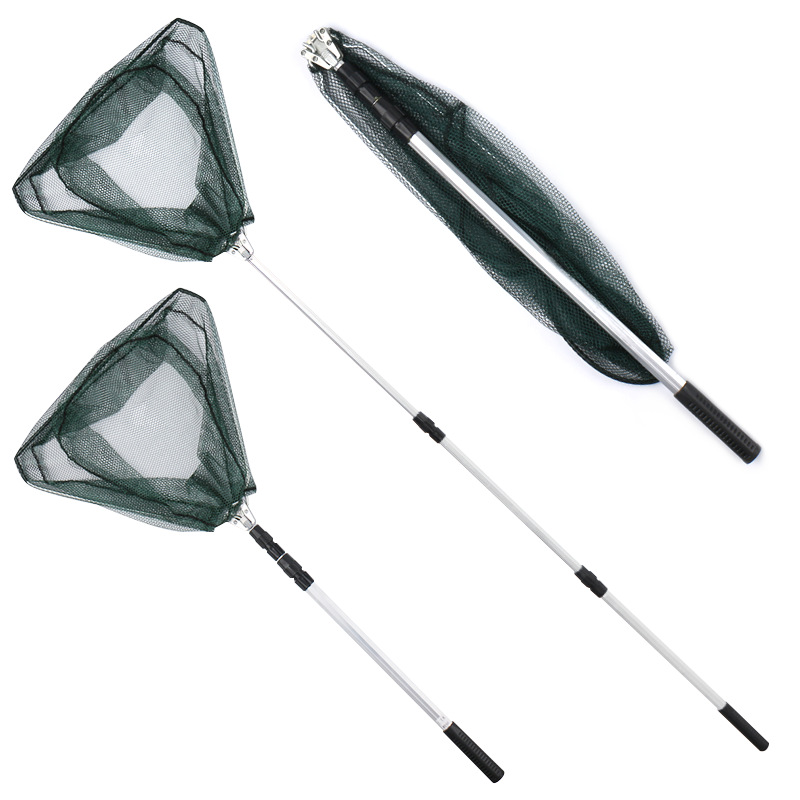 Aleación de aluminio cc net tres secciones puede ser telescópico y posicionar a voluntad pesca red artes de pesca Item Picture