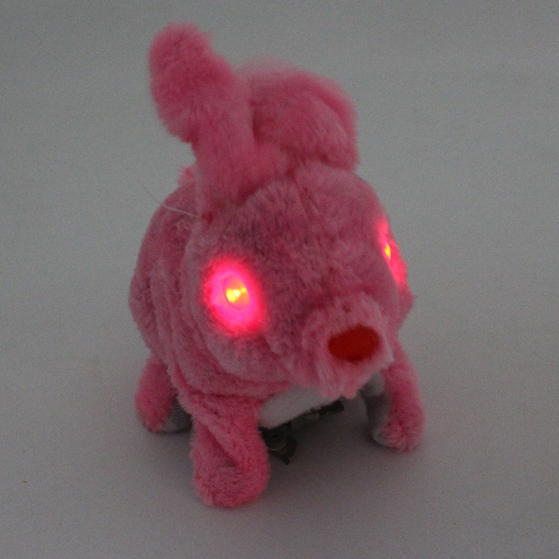 New electric plush luminous rabbit that can jump and cry, realistic rabbit children's luminous toys, street stall supply details Picture