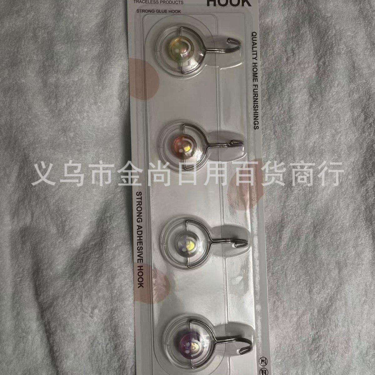 Simple and transparent, smiling face style, long hook, five-row and four-row adhesive hooks, strong adhesive, seamless stainless steel hooks Specification image