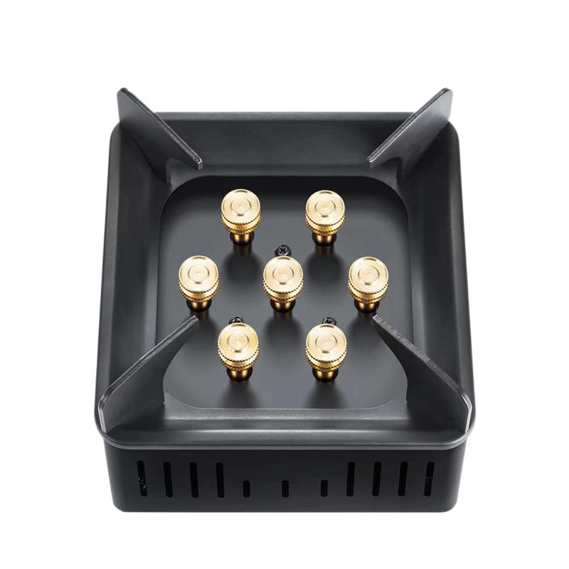 Outdoor portable seven-head fierce stove, windproof and quick heating, camping and picnic gas stove, golden copper core integrated cassette type Item Picture