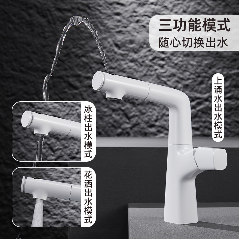 Xiaohongshu's best-selling bathroom cabinet, basin, faucet, splash-proof washbasin, pull-out and lift-up faucet details Picture