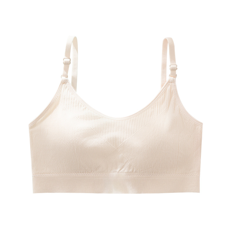 Vest-style underwear for girls, junior high school students, senior high school students, girls in their growth period, steel-ribbed fixed cup strapless bra, summer Item Picture