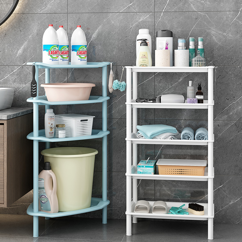 Bathroom storage rack, washbasin rack, plastic toilet, shower and washroom storage rack, multi-layer triangular health seal Specification image