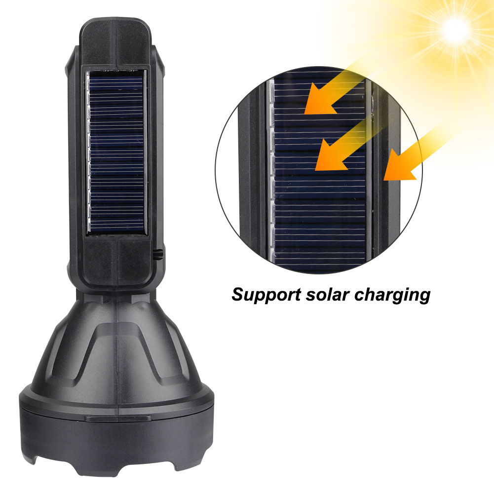 New rechargeable solar portable light LED portable searchlight outdoor camping emergency strong light flashlight Application Scenario