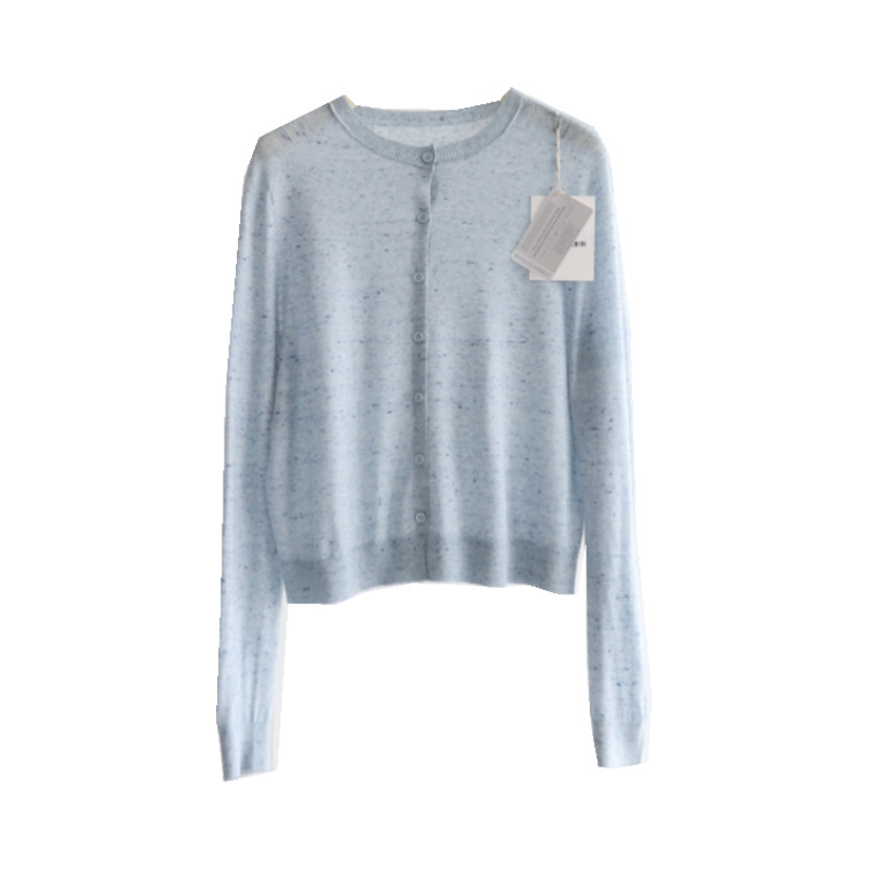 Spring and Summer Colorful 16-needle seamless long-sleeved knitted cardigan for women, soft and skin-friendly commuting outerwear, with a thin coat Item Picture