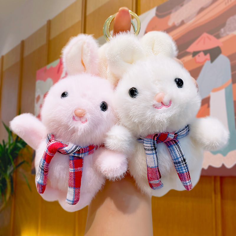 Wholesale of creative scarves, little rabbit figurines, claw machine dolls, small pendants, cute plush toys, keychains and small gifts