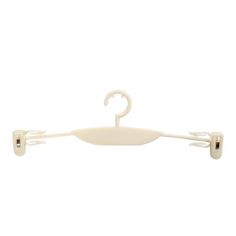 熟料软胶内衣架折不断内裤文胸通用款透明带夹子时尚塑料衣架内裤白底实物图