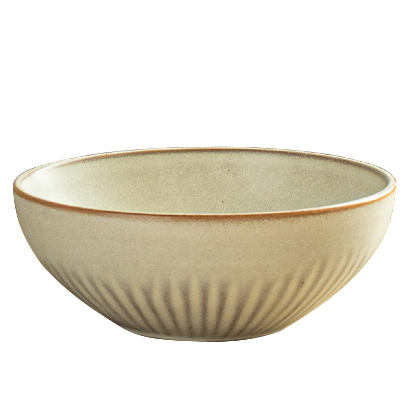 Retro noodle bowls, Japanese ceramic bowls, salad bowls, household vegetable bowls, instant noodle bowls, tableware, light luxury, high appearance level, soup bowls, rice bowls Item Picture