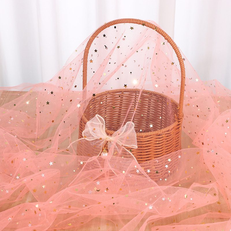 中硬星月纱面料鲜花包装网纱包花纸手棒花娃娃裙玩具装饰礼盒网孔