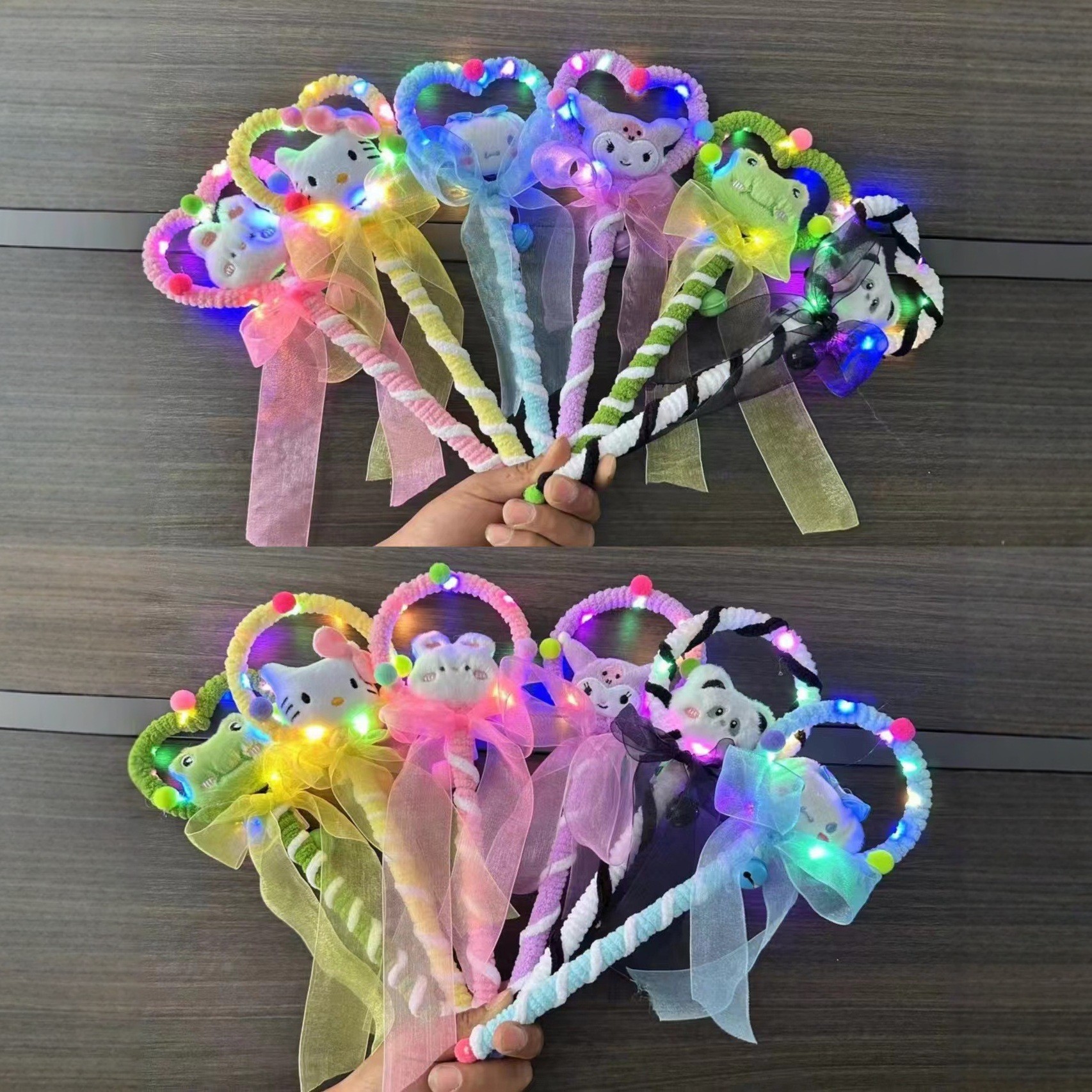 New children's magic fairy wands, twisty sticks, handcrafted glittering cartoon magic wand toys, wholesale at street stalls details Picture