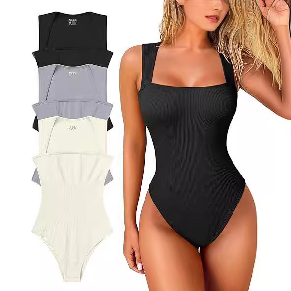 2026 European and American cross-border trade Amazon AliExpress Independent Station Women's U-neck sleeveless vest Tight one-piece dress details Picture