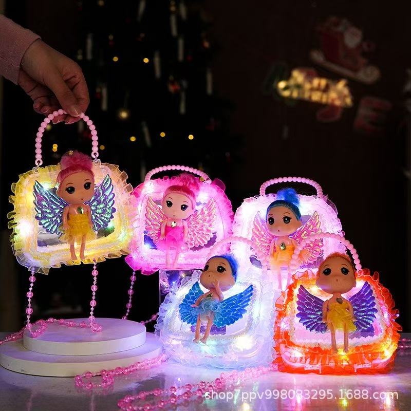 网红儿童玩具手提发光包公主女孩娃娃过家家夜市批发闪光地摊礼品