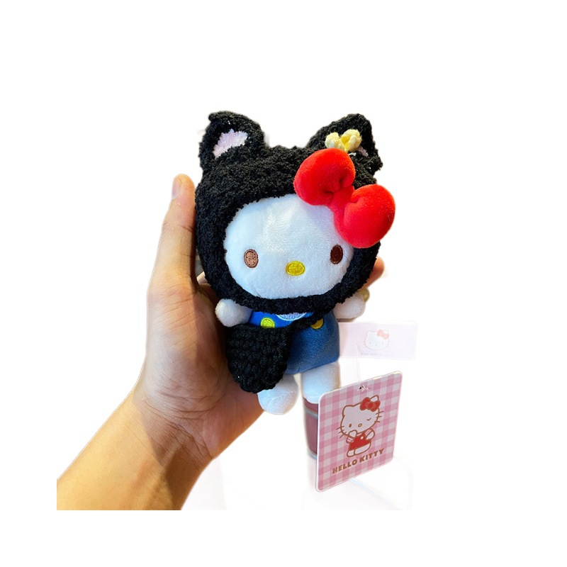 Genuine hellokitty Sanrio kt cat bag pendant, plush toy keychain, schoolbag hanging ornament, doll Item Picture