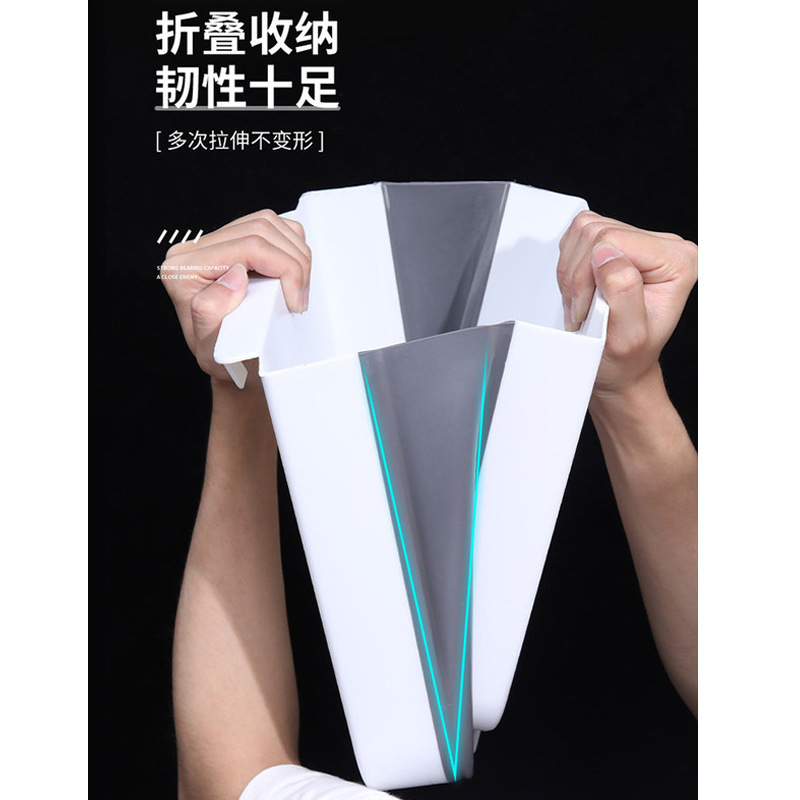Kitchen folding wall-mounted trash can, household cabinet door hanging large storage wastebasket, creative classified trash can Application Scenario