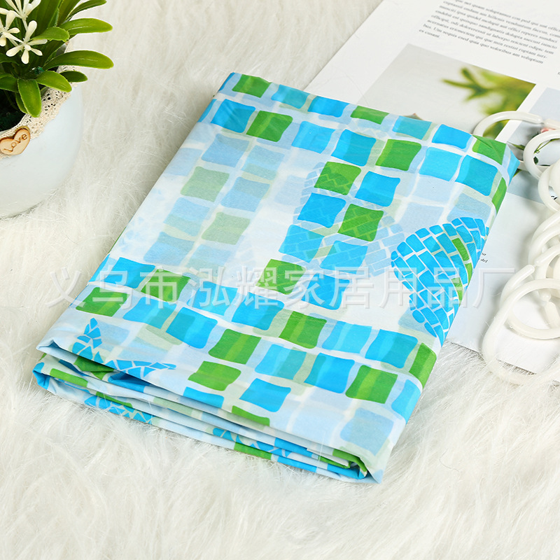 浴帘涤纶/浴室帘欧式/折叠浴帘/浴室帘peva/浴室帘女人简约白底实物图