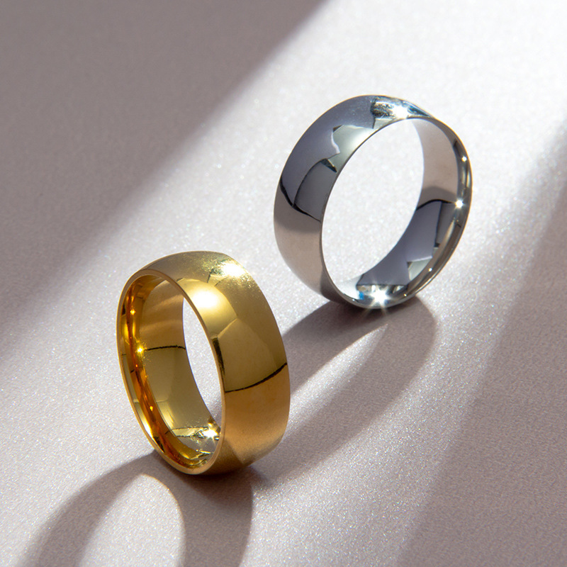 Amazon Classic cross-border supply 8MM men's inner and outer ball smooth surface ring, simple men's accessory, standard size Application Scenario