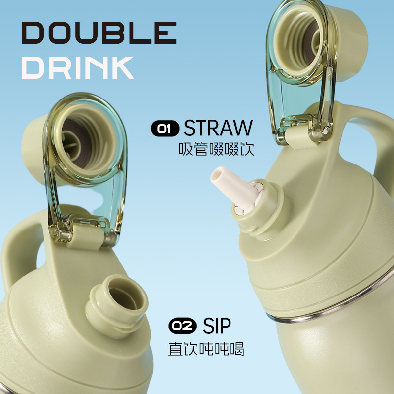 Dodge insulated cup, large-capacity 316 stainless steel straw cup, water bottle for boys and girls, special water cup for children to go to school details Picture