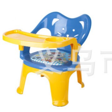 Cute and fun children's high chair, baby multi-functional children's chair, dining table backrest chair, baby plastic small stool with plates details Picture