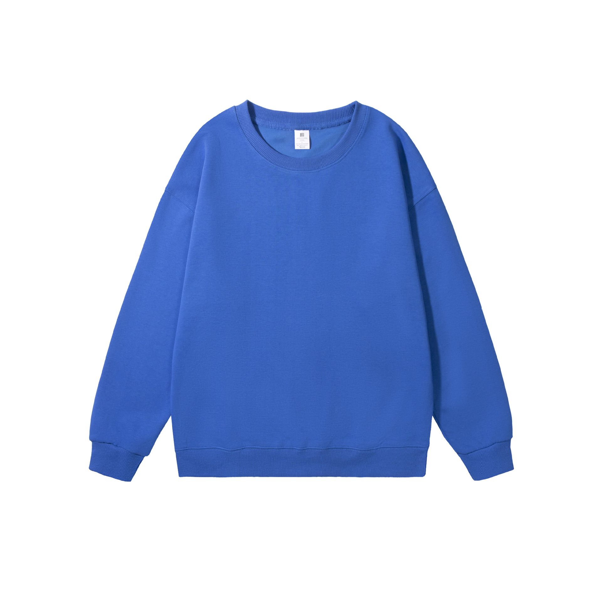 Cross-border European and American heavyweight loose solid color men's round-neck mixed cotton double-sided sweatshirt women's Korean style casual long-sleeved couple Specification drawing