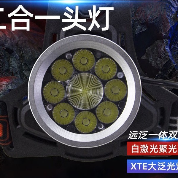 The new high-power white laser headlamp from Pailide features a far-beam integrated high-intensity aluminum alloy headlamp and an outdoor cycling lamp Specification image