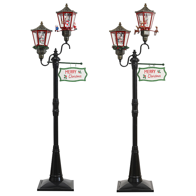 Christmas street lamps, ironwork floor-standing wind lanterns, European retro garden snowfall lanterns, set props and decorations, retro snowfall lanterns Item Picture