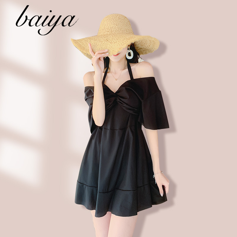 Hot-selling plus-size swimsuits for overweight women and girls, conservative and slimming one-piece dresses, hot spring swimming swimsuits, sexy swimsuits wholesale -038857