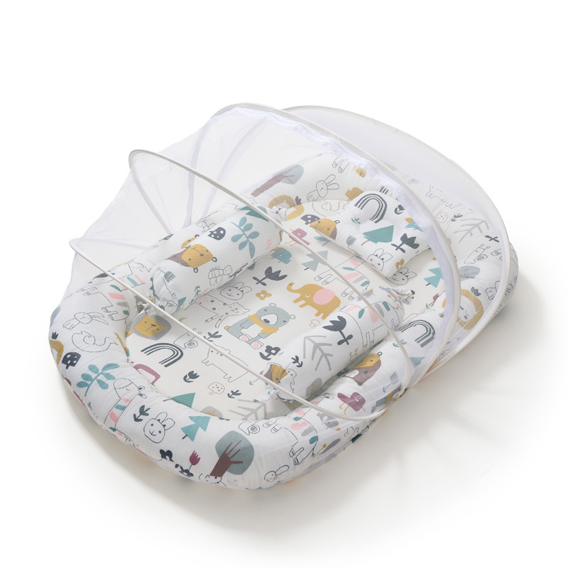 Newborn baby mosquito net, mosquito repellent cover, bed-in-bed fence, portable and movable, baby foldable, bb anti-accidental pressing bed Item Picture