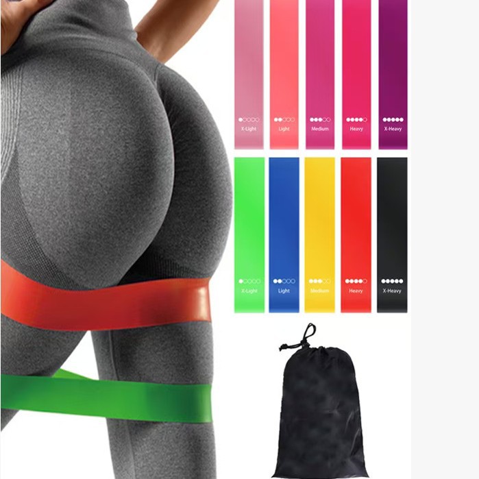 TPE resistance band, elastic ring, yoga fitness resistance band, men's and women's buttock lifting training strength shaping, colorful stretching band