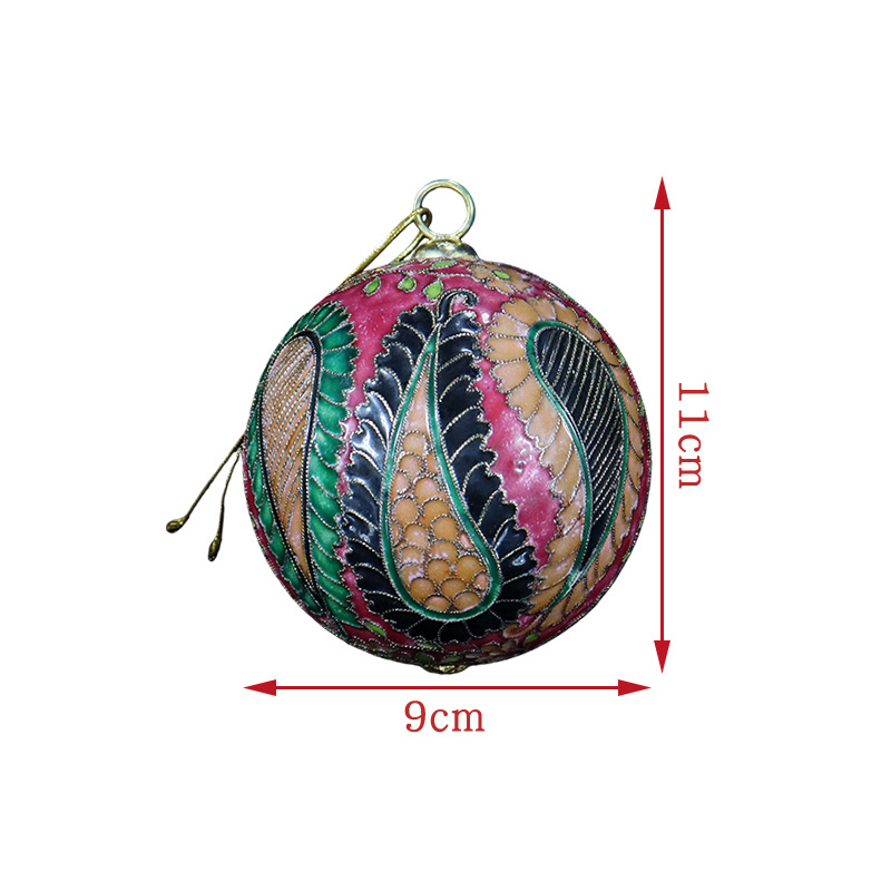 A 90mm Christmas ball in silver blue with a copper base and cloisonne enamel filigree. This is a collection of old Jingtai LAN cultural and artistic collectibles from Beijing Item Picture