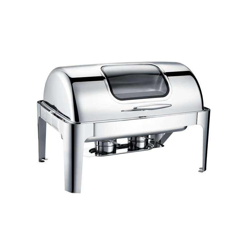 Fully flip-top stainless steel rectangular hotel buffet stove, luxury breakfast stove, insulated buffet stove