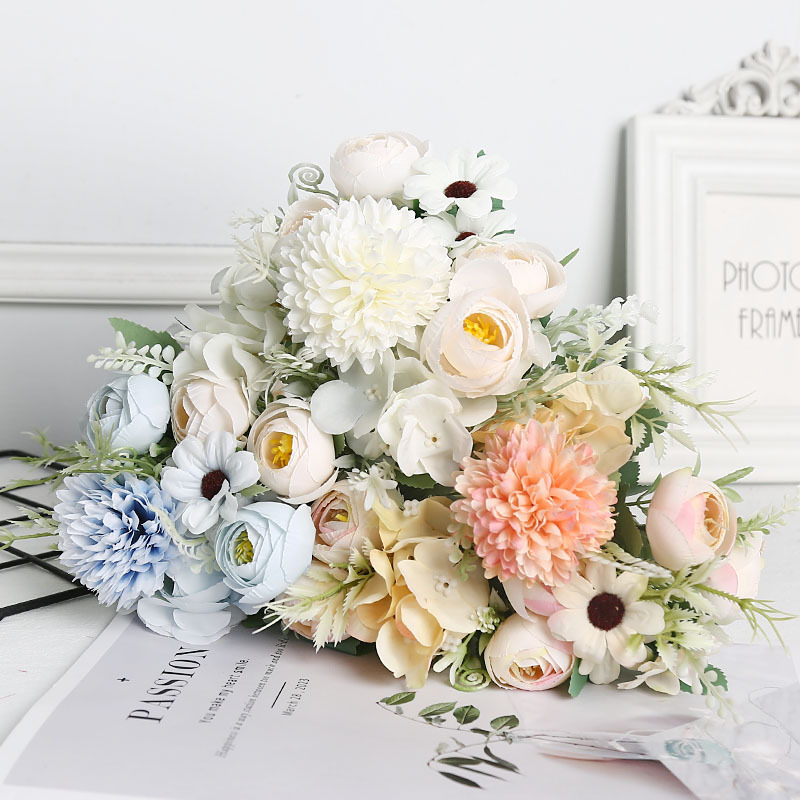 仿真花园林装饰工程户外居家摆件玫瑰厂家批发婚庆拍摄道具场景细节图