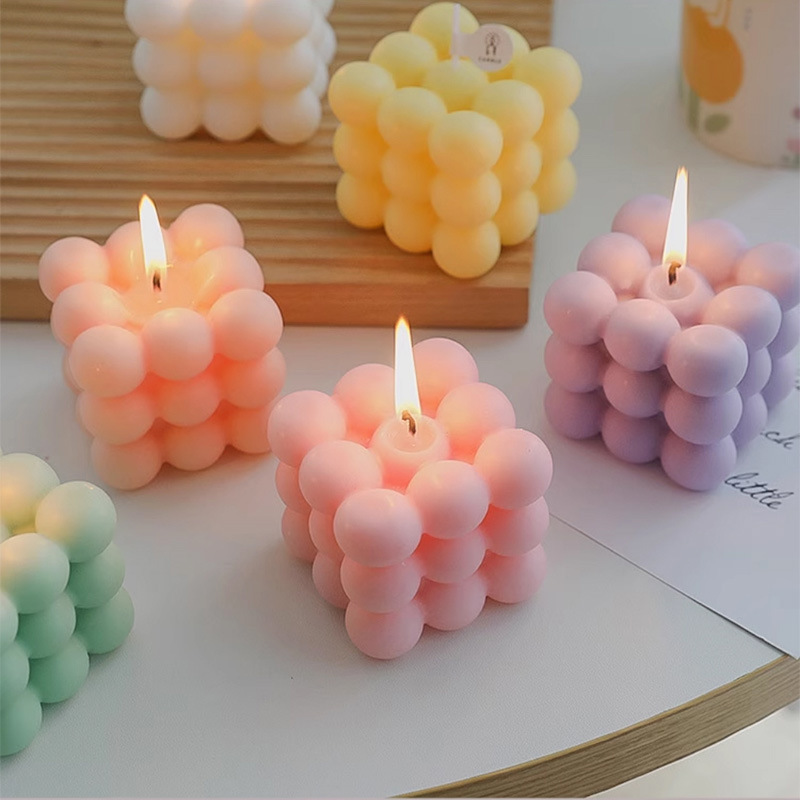 伴手礼香薰蜡烛魔方造型婚礼伴娘伴郎小众高级颜值摆件大豆蜡