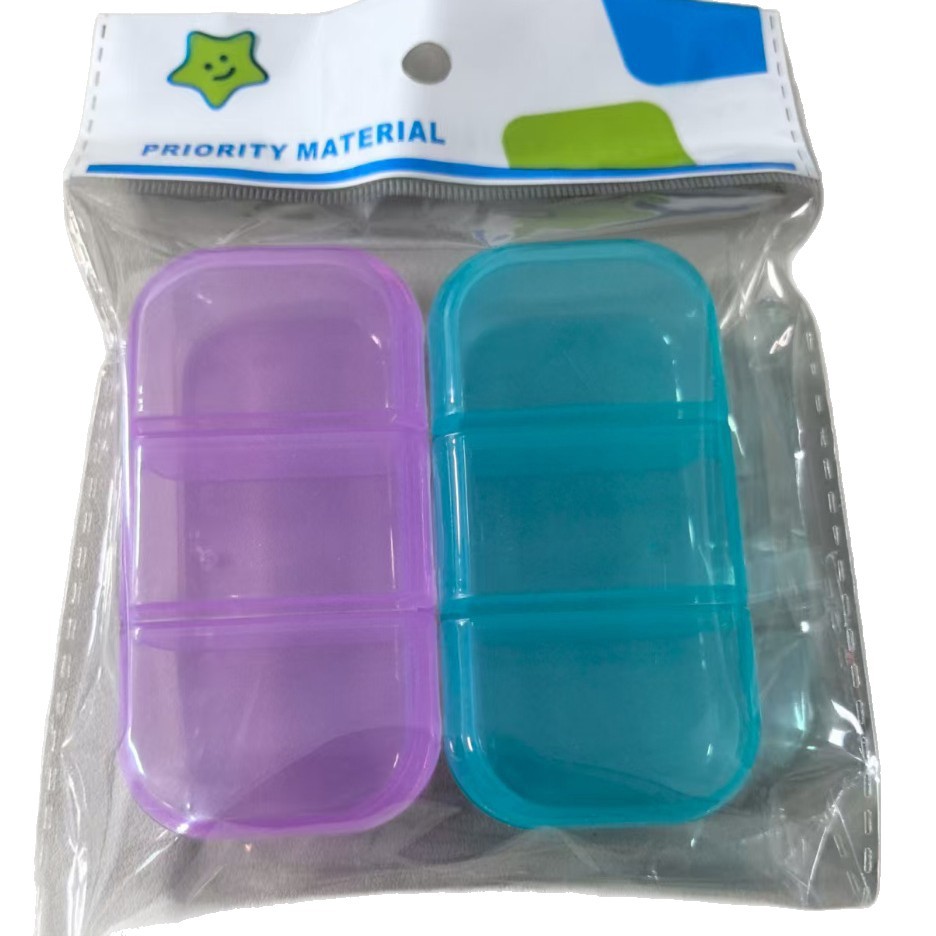 Portable transparent medicine storage box with high appearance level, mini one-week seven-day travel compartments, plastic medicine box, OPP bag Item Picture